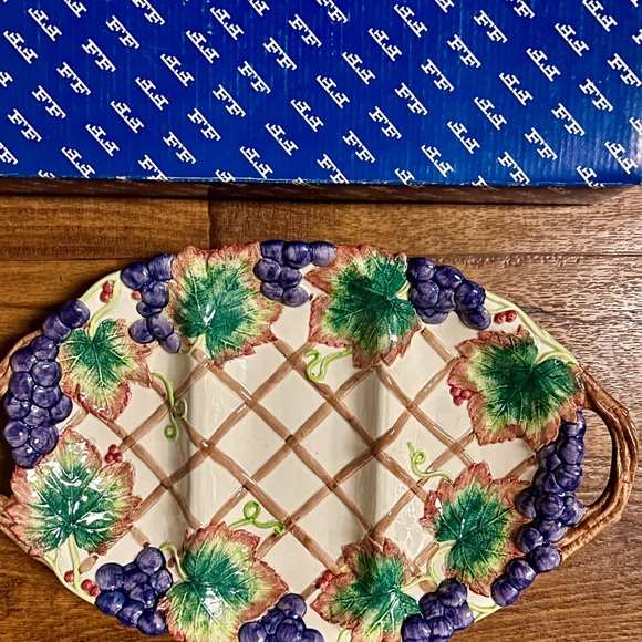 Fitz & Floyd • 1993 • Grape • Thanksgiving Banquet • Ceramic • 3-Section Plate - Picture 2 of 11